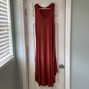 Double Zero sleeveless casual dress in burnt orange 🍊